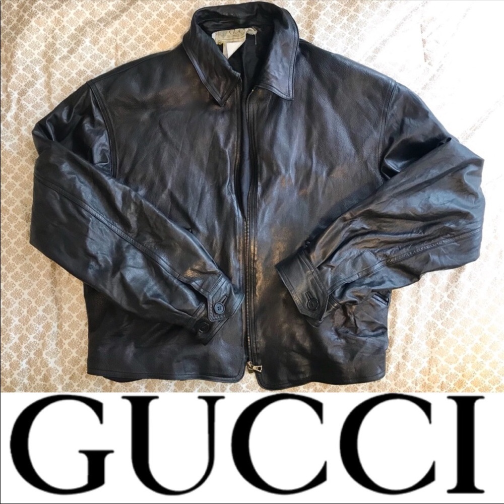 GUCCI VINTAGE LEATHER JACKET